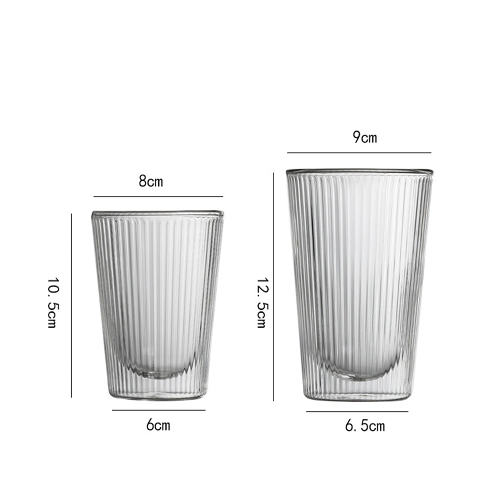 250ml Factory Custom Transparency Striped Beer Glass