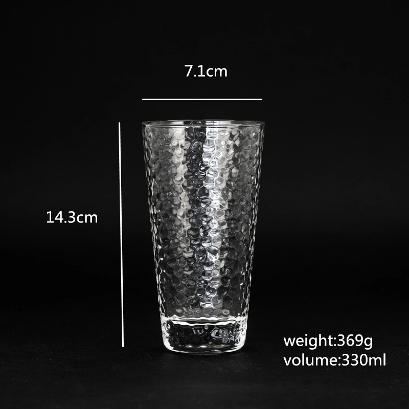 12oz Factory High Quality Clear Hammer Drinking Water Tumbler Glassware