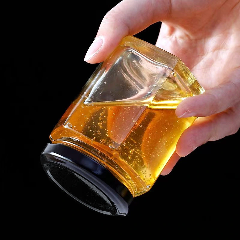 45ml 280ml 750ml Sexangle Storage Glass Bottle Honey Glassware