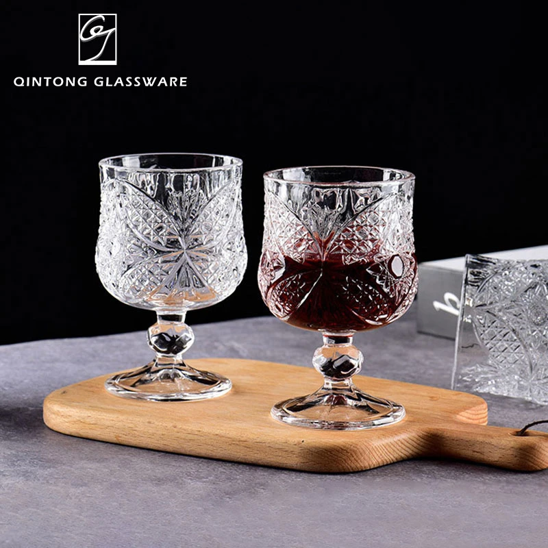 Wholesale Supplies Wine Glass Liquor Cocktail Tumbler Clear Glass Mug Goblet Fruit Juice Milk Tea Beverage Glass Cup