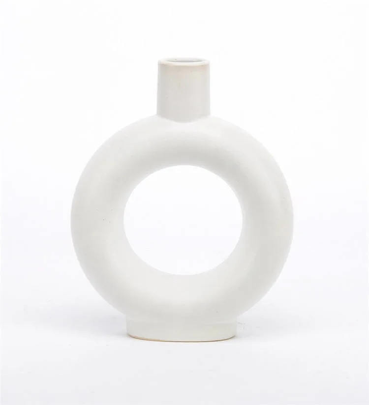 White Ceramic Vases Nordic Decoration Kitchen Office Vase for Home Decoration Garden