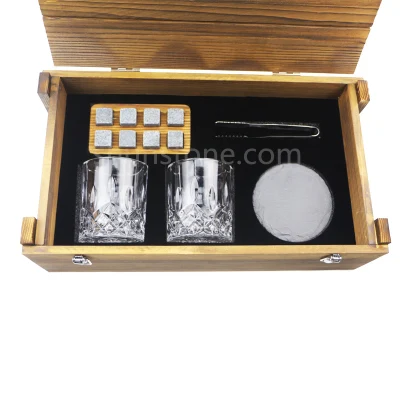 Hop Selling Twist Whiskey Glasses Delicate Wine Drinking Tumbler Bourbon Glassware in Wooden Gift Box Made in China