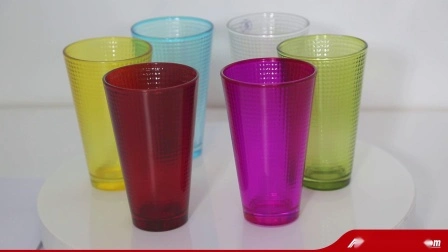 Spray Color Engraved Glass Cup Water Cups Set Solid Color Gift Juice Tumbler Drinking Wedding Party Glassware