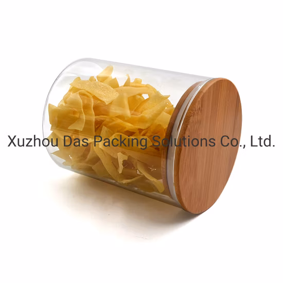 200ml 250ml 300ml 900ml 1500ml Round Borosilicate Airtight Kitchen Candy Cookies Food Container Packaging Glass Storage Jar Glassware with Bamboo Lids