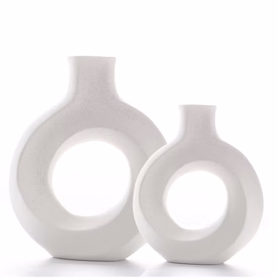 White Ceramic Vases Nordic Decoration Kitchen Office Vase for Home Decoration Garden